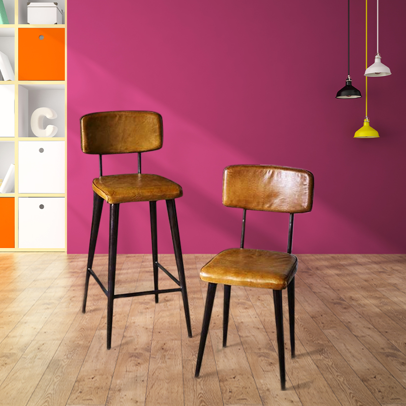 Empty living room with purple wall 3D rendering